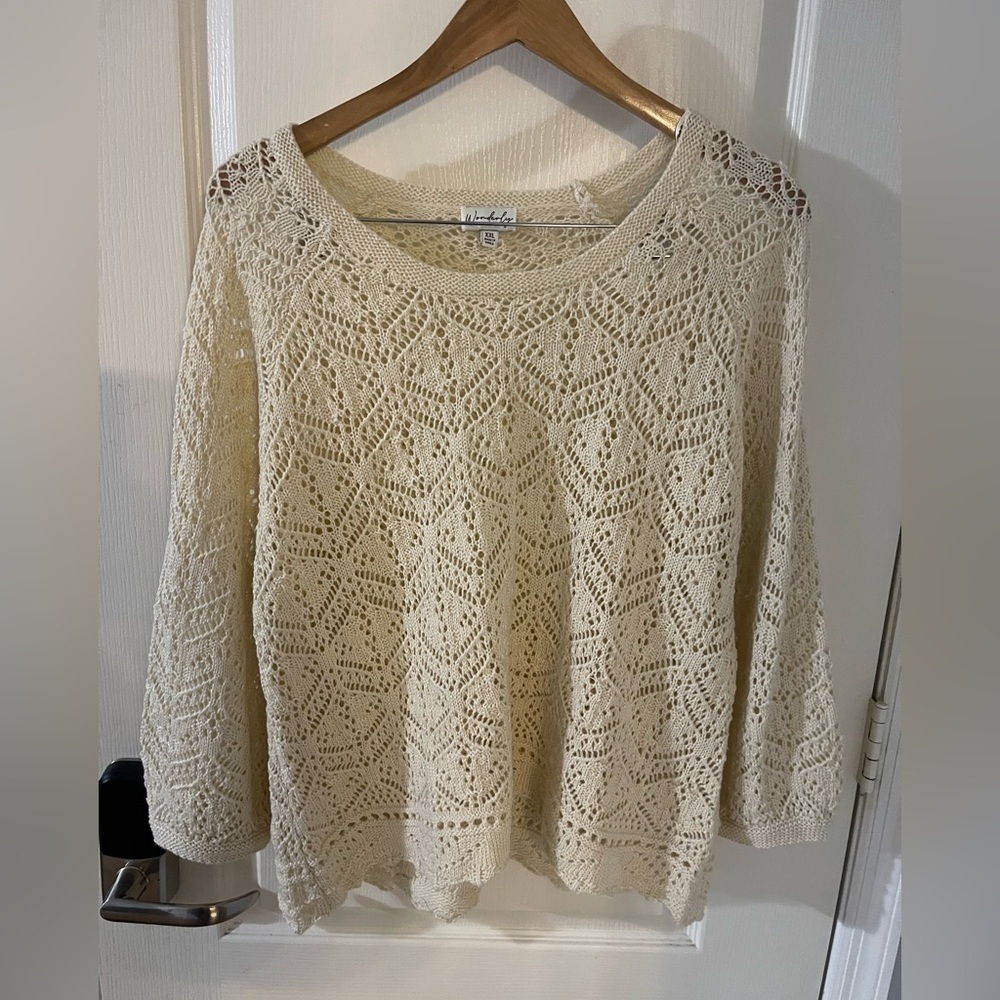 Wonderly Cream‎ Crochet Sweater